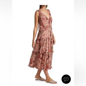 Zimmermann Cassia Frill silk Chiffon Midi Dress. Size 1. EUC